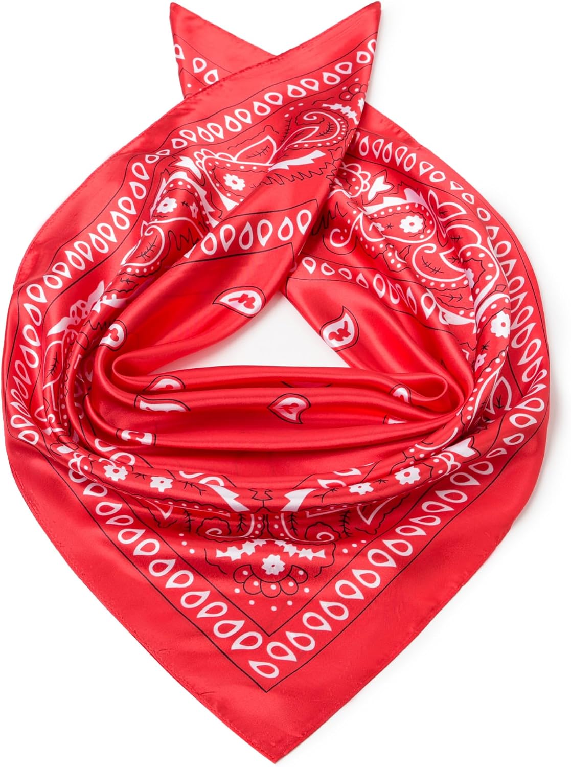 35" Men's Silk Cowboy Scarf - Oversized Western Bandana Neckwear, Large Square Scarf with Gift Packaging - Image 4