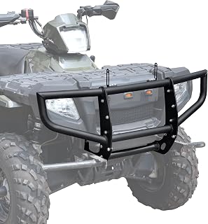 Front Bumper for Polaris Sportsman 450 500 600 700 800 2005-2010 Accessories, Heavy-Duty Combined Brush Guard Black Bumper Guard Protector with Light Bar Bracket