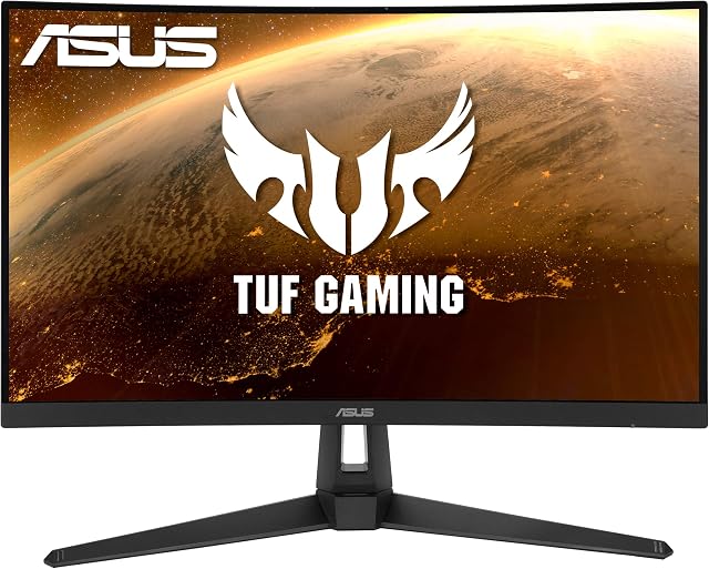 ASUS TUF Gaming VG27VH1B 27 Curved Monitor, 1080P Full HD, 165Hz (Supports 144Hz), Extreme Low Motion Blur, Adaptive-sync, FreeSync Premium, 1ms, Eye Care, HDMI D-Sub, BLACK