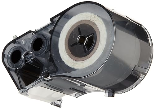 Miniatura 2 de Brady M-120-492 Poliéster B-492 Cartucho para etiquetar negro sobre blanco con 38 "de diámetro superior del vial, 12" de ancho x 1" de altura, para