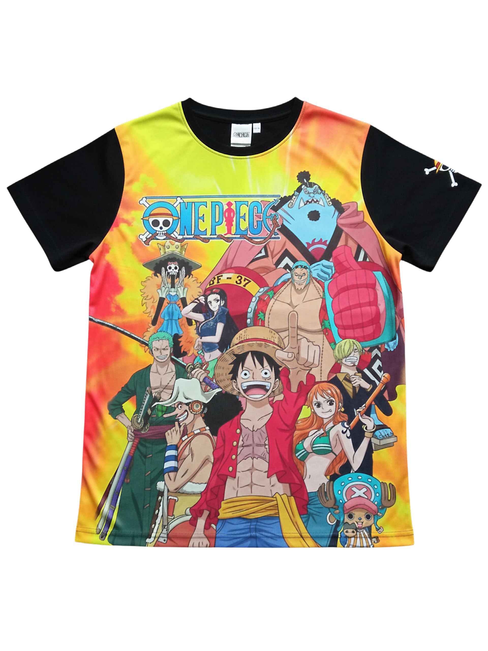 One Piece T-shirt dla chłopców - Crew Print Top dziecięca koszulka z krótkim rękawem czarna