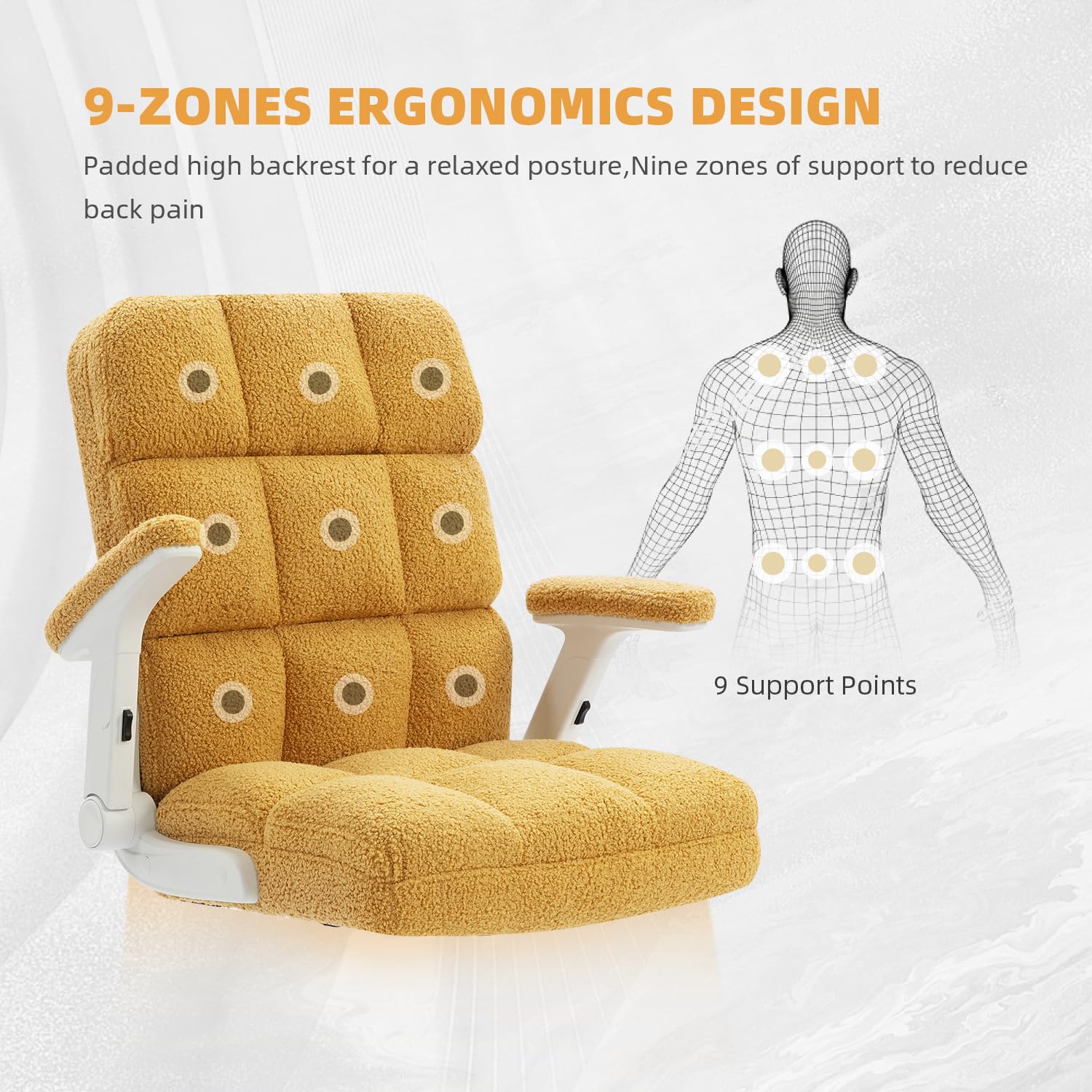 Amazon.co.jp: SEATZONE 人間工学に基づいたオフィスチェア イエロー