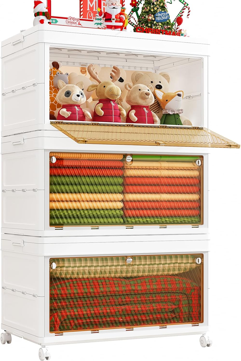 Amazon.com - Kitstorack 228QT Large Plastic Stackable Storage Bins with ...