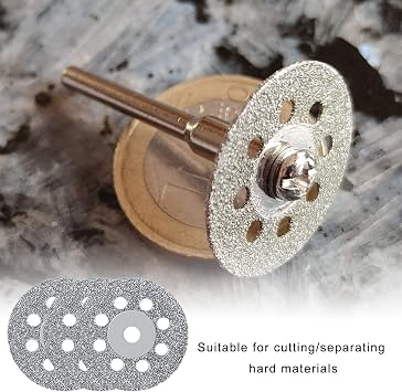 20 adet mini kesme diski, delikli metal elmas kesme diski, elmas mini kesme diski seti, esnek disk daire testere bıçağı, 4 adet, taş, ahşap, fayans, cam, plastik