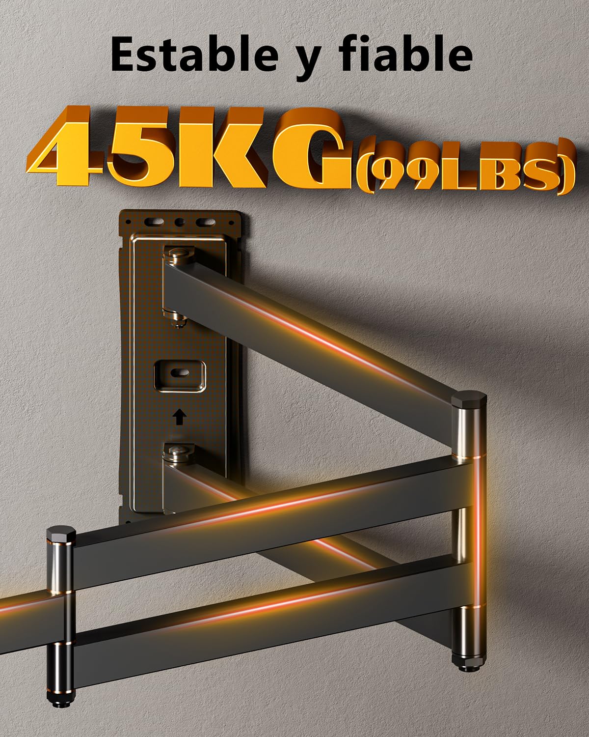 Soporte TV Pared con 1016mm Brazo Largo, Inclinable Giratorio y Extensible, Brazo TV Pared Esquinero para Pantallas de 37-75 Pulgadas máx. VESA 600x400mm hasta 45kg