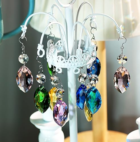 Miniatura 4 de 12 prismas de cristal para araña, diseño de lágrima, arco iris, cristales colgantes para ventanas, decoración del hogar colorida