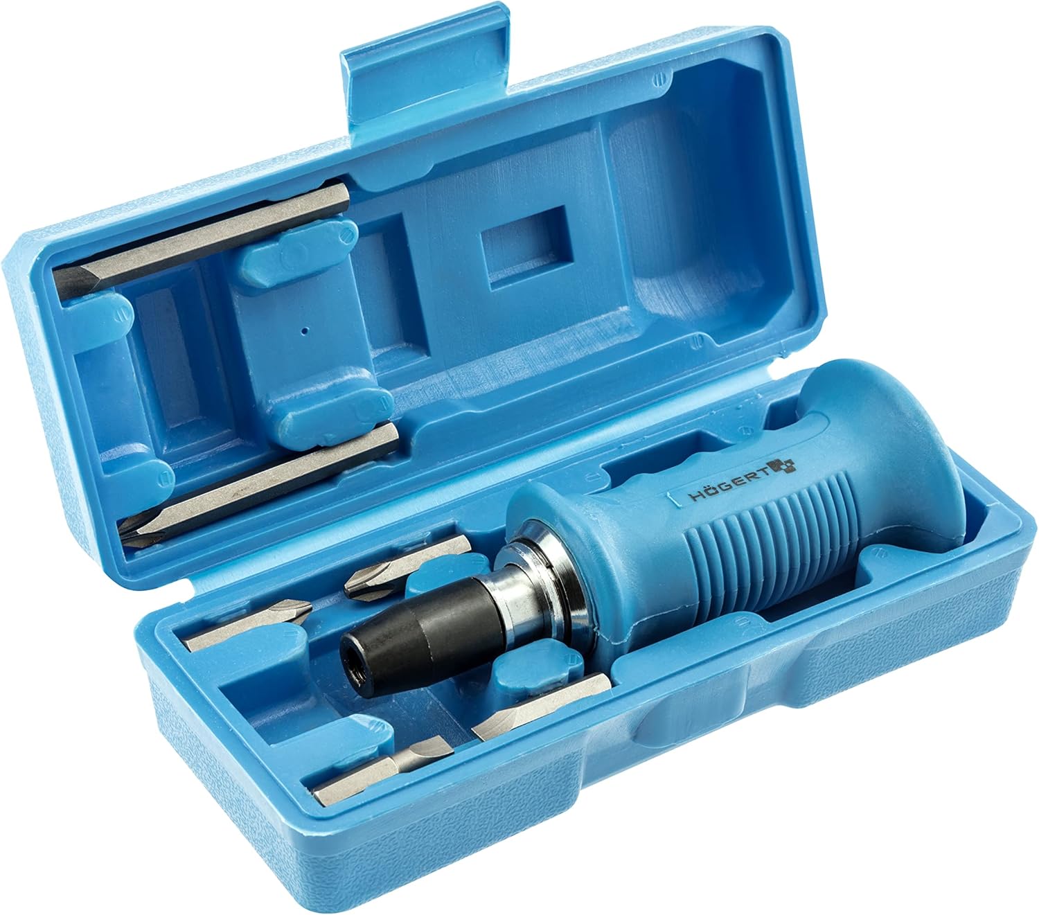HÖGERT TECHNIK - Impact screwdriver set with bits, 1/2 inch, bit holder, right and left, hammer actuation