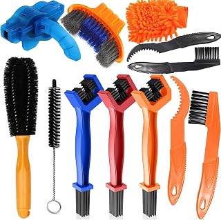12 Pcs Kit de Cepillo de Limpieza de Bicicletas, Laufunjoy Limpiador de Cadena de Bicicleta para Cadenas y Llantas Herramientas de Limpieza para Bicicleta de Montaña, Urbanas, de Ruta, BMX
