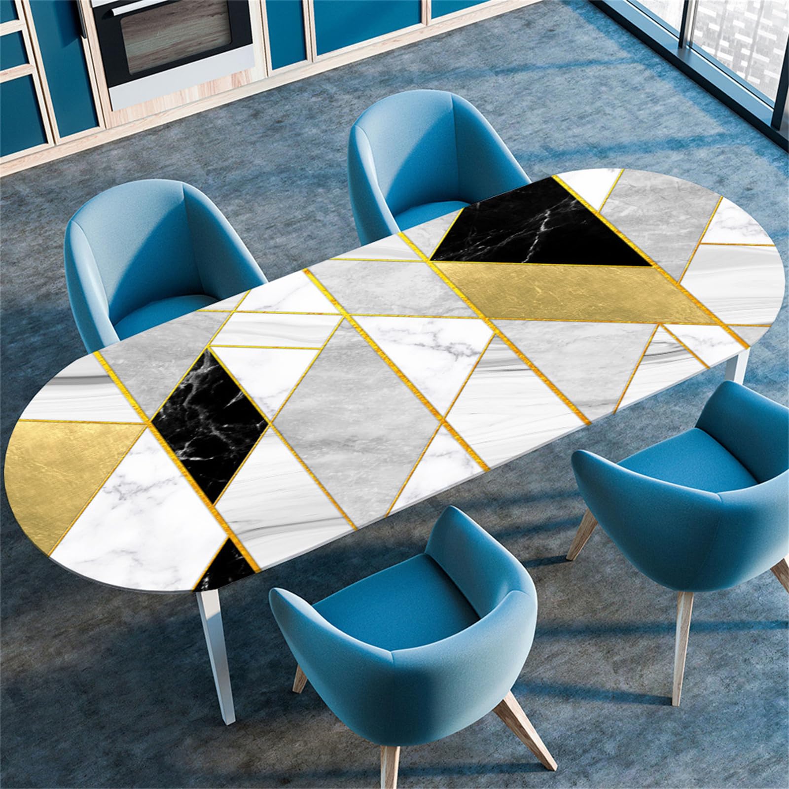 Nappe Ronde 60 Cm Avec Bord Élastique 3D Impermeable Nappe Anti Tache