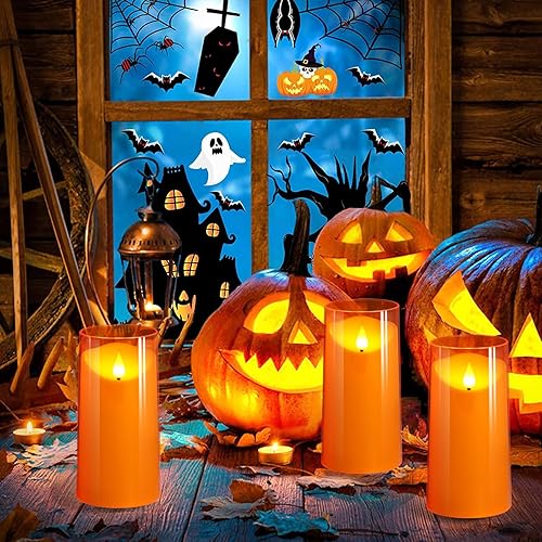 Miniatura 3 de NURADA Velas sin llama velas de pilar LED de acrílico irrompible con mecha 3D que funcionan con pilas, velas de batería con control remoto y