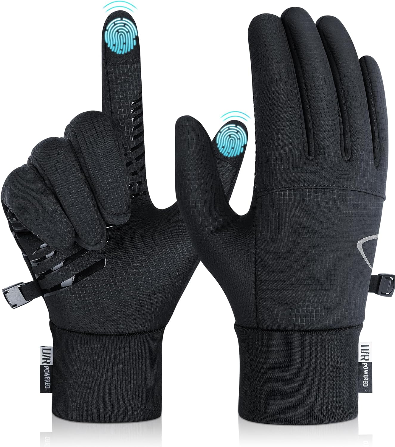 Benirap Winter Gloves Men Women, Warm Thermal Touchscreen Running Gloves Windproof Non-Slip for Cycling Driving Hiking Black