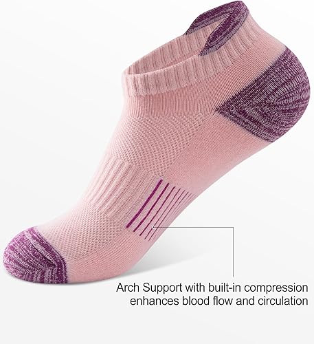 Miniatura 2 de QUEENFUR Calcetines tobilleros para mujer, para correr, no visibles, atléticos, calcetines de compresión para senderismo, 6 pares