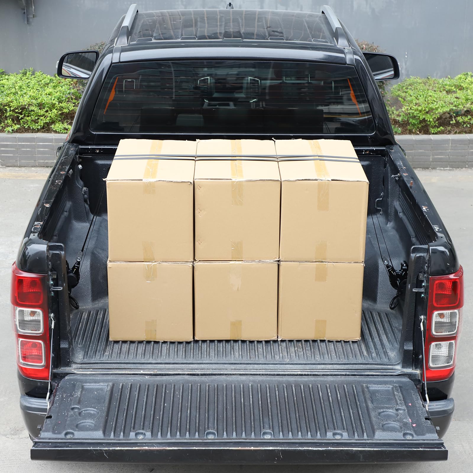 2 Stück Einziehbare Ratschengurte Automatik Spanngurt kompatibel mit Ford Ranger (ab 2023) Einziehbare Gurte -Spanngurte mit Ratsche - Ladungssicherung für Pick-up Ladefläche, Transport & Camping