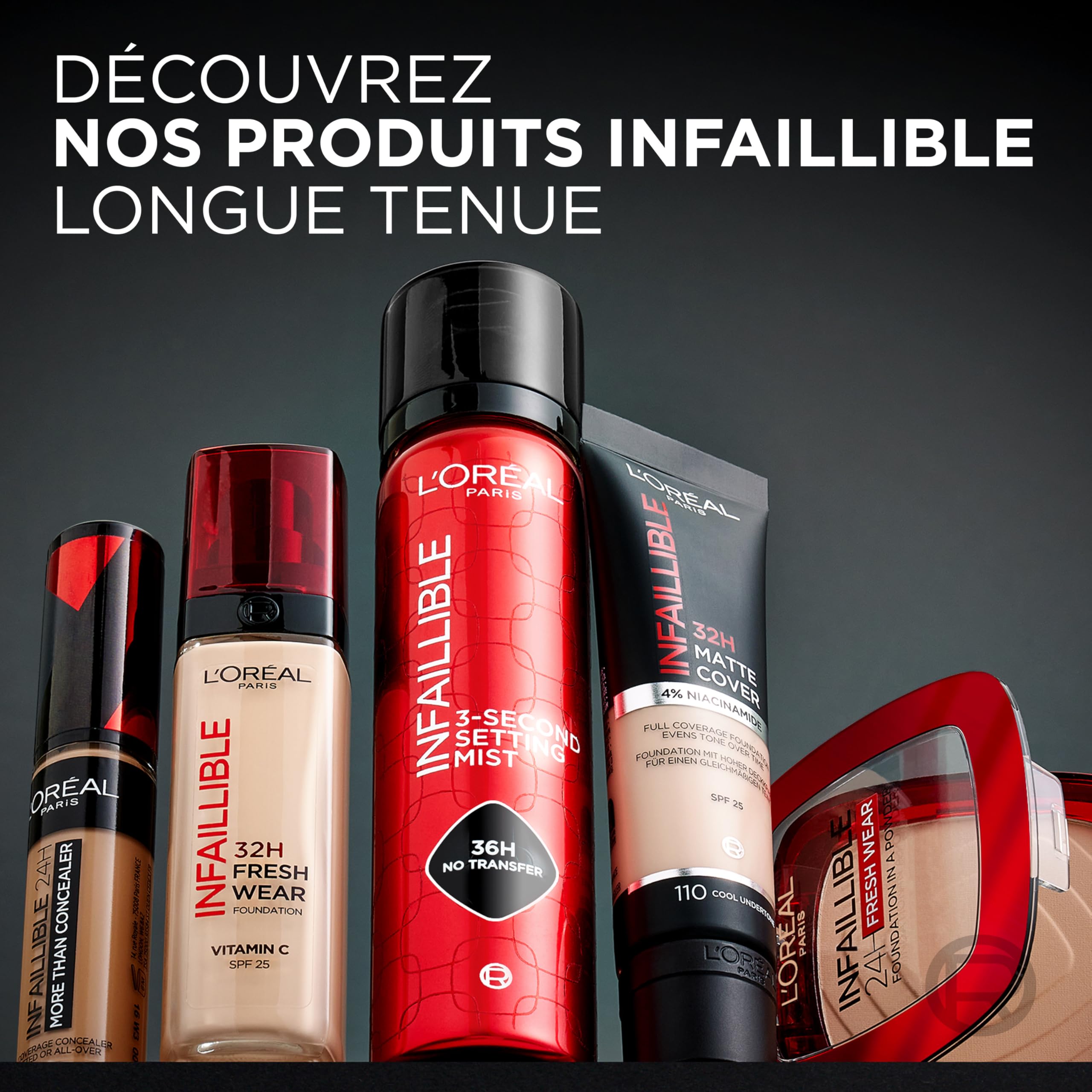 L'Oréal Paris Infaillible 3 secondes Setting Mist - Spray de réglage - Transfert résistant en 3 secondes - Pour un maquillage qui dure jusqu'à 36 heures - 75 ml