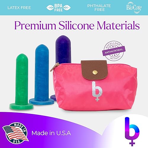 Miniatura 6 de Kit de dilatador pélvico de silicona  Equipo pélvico para estiramiento  Cómodo entrenador muscular del suelo pélvico  BioCote protegido  con bolsa