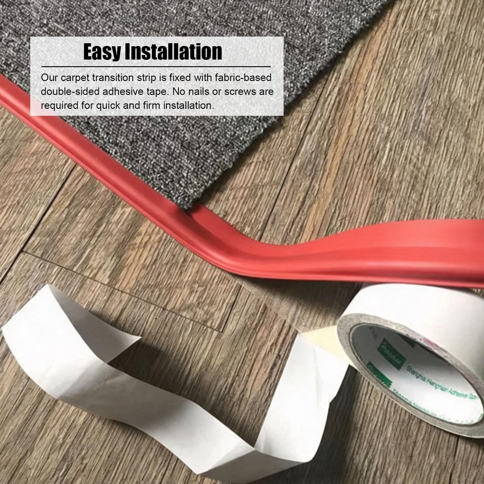 Barre de Seuil Bande de Finition Autocollante en PVC Souple pour Moquette