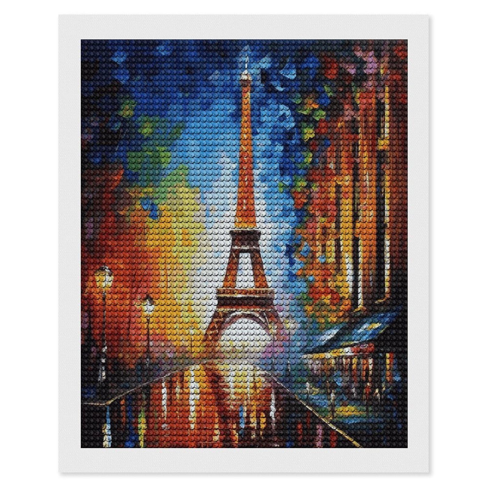 FekiLoot Diamond Art Kits for Adults, DIY 5D Paris Eiffel Tower Painting Diamond Painting Kits for Beginners, Full Round Drill Diamond Dots Painting Gem Art Crafts for Home Wall Decor & Gift 16"x20"