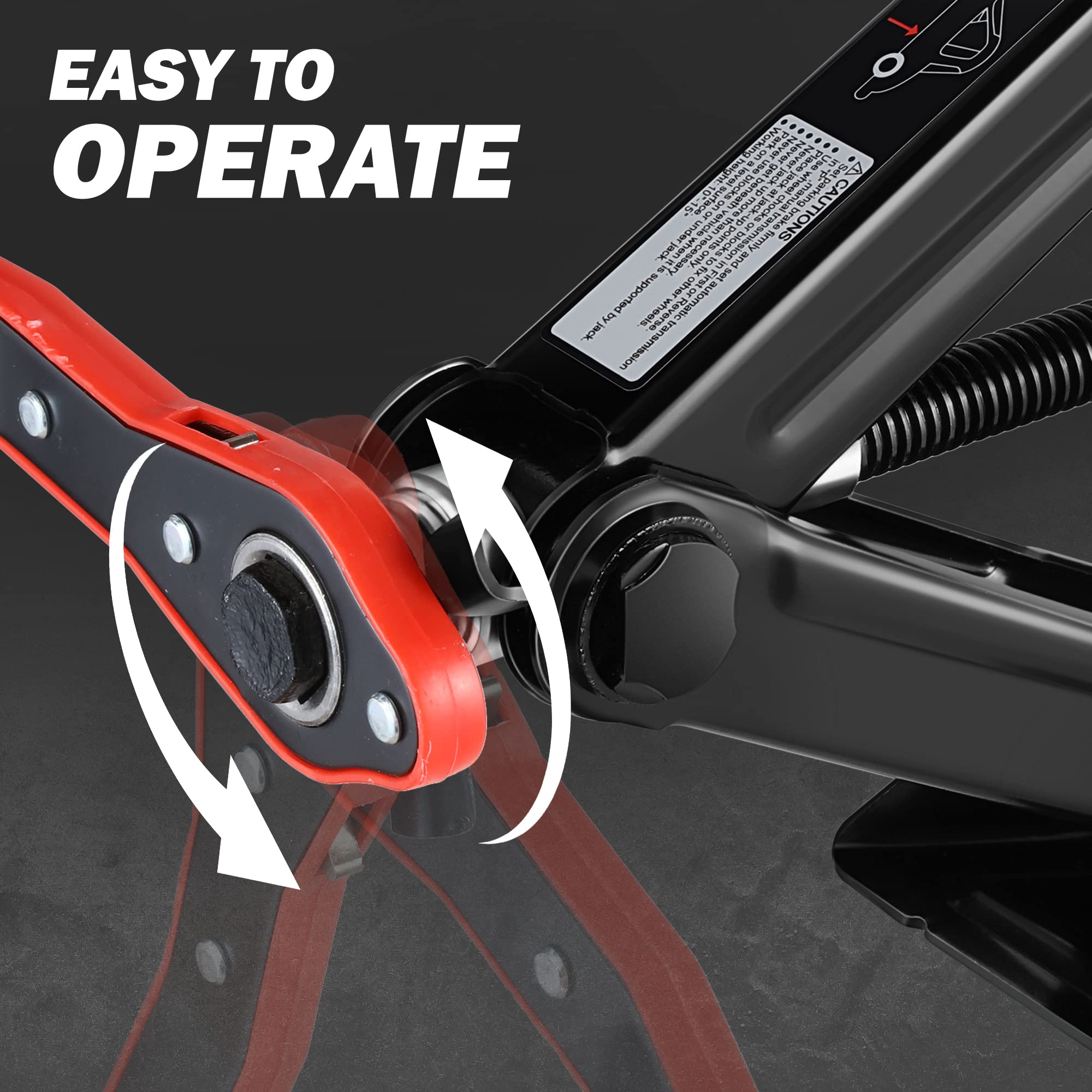 DNA Motoring Pink Labor-Saving 1.5 Ton Scissor Lift Jack Car Repair Tool Kit W/Ratchet Wrench