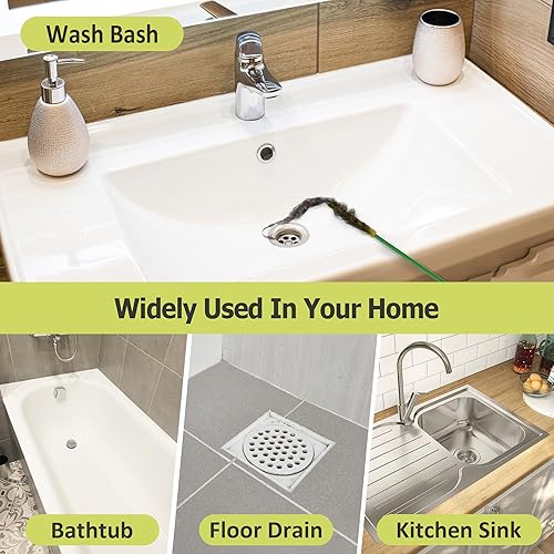 Miniatura 7 de Kelly's Collection Herramienta para eliminar obstrucciones de drenaje de serpiente de drenaje de 30 pulgadas, acero antirotura con revestimiento de