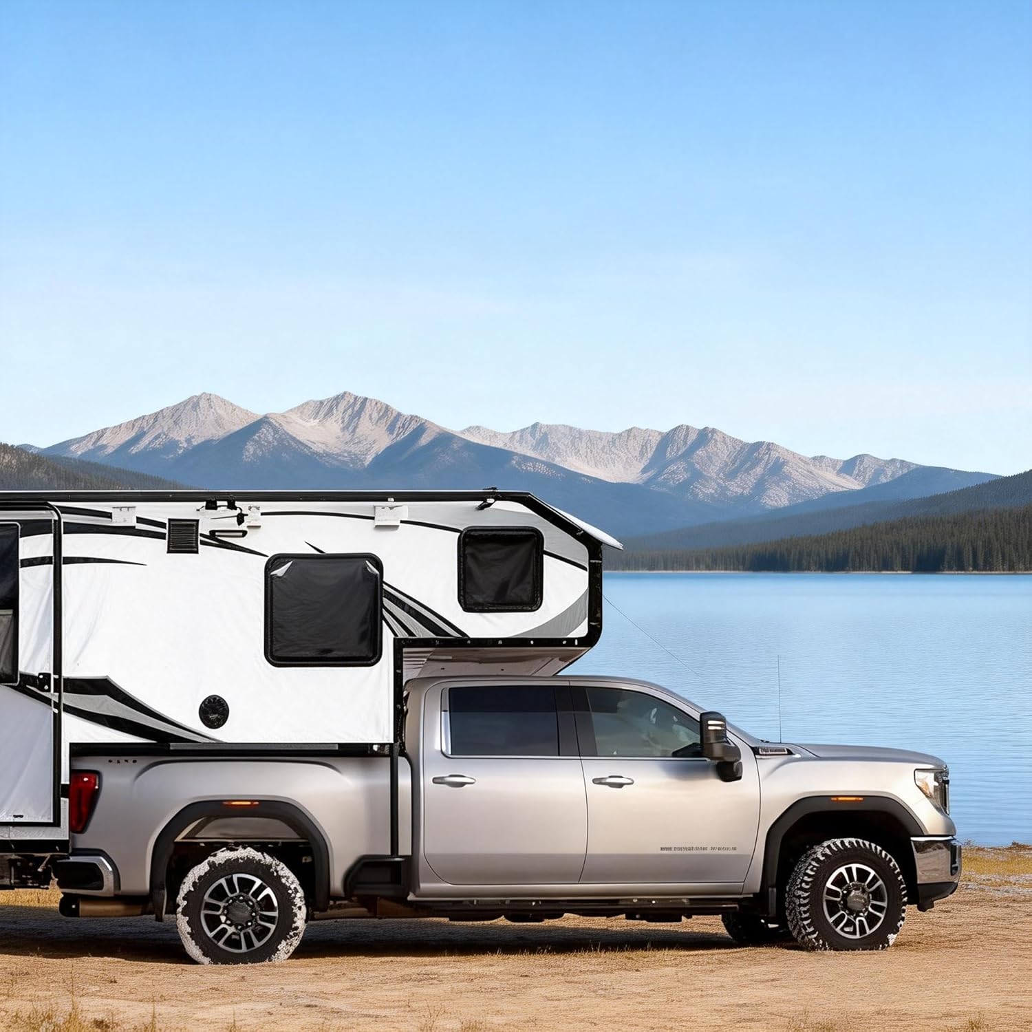 Ultra-Lightweight Slide in Truck Camper - Modular Aluminum Camper Shell with Sealed Doors for DIY Builders, Fully Enclosed Insulated Truck Bed Camper