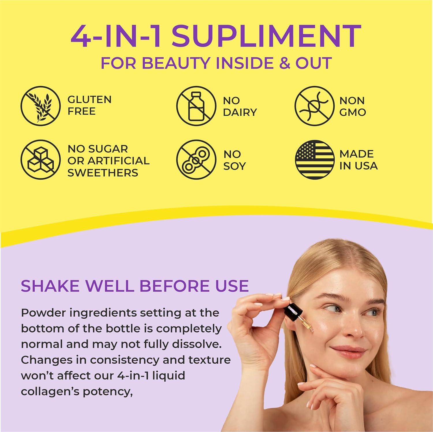 Liquid Biotin Collagen Keratin 4fl oz Liquid Supplements for Women - Comprehensive Formula Hair Skin Nails Supplement with 10000mcg Collagen 5000 mcg Biotin 5000 mcg Keratin 5000 mcg Saw Palmetto - Image 4
