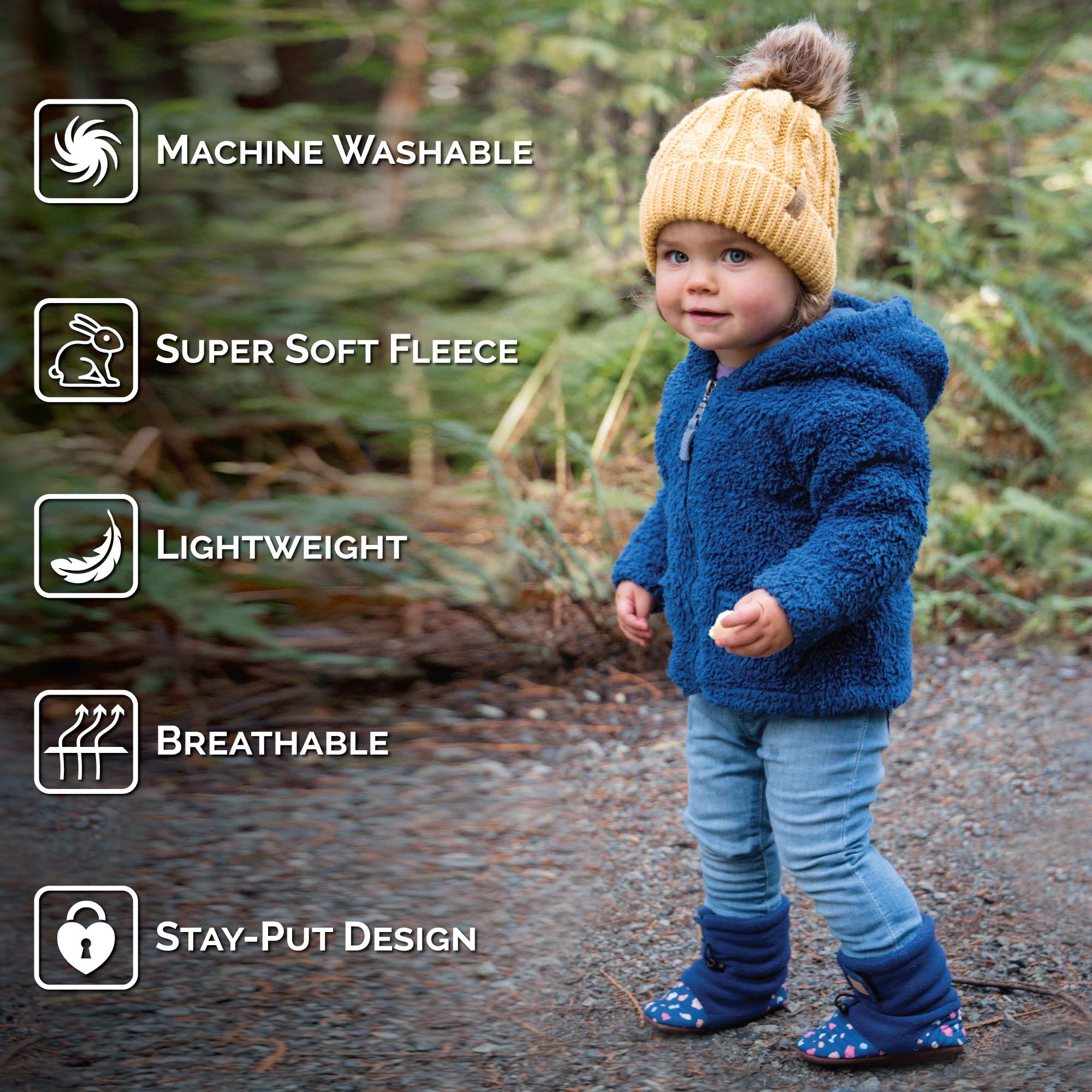 JAN & JUL Bottines confortables en polaire antidérapantes pour bébés et tout-petits