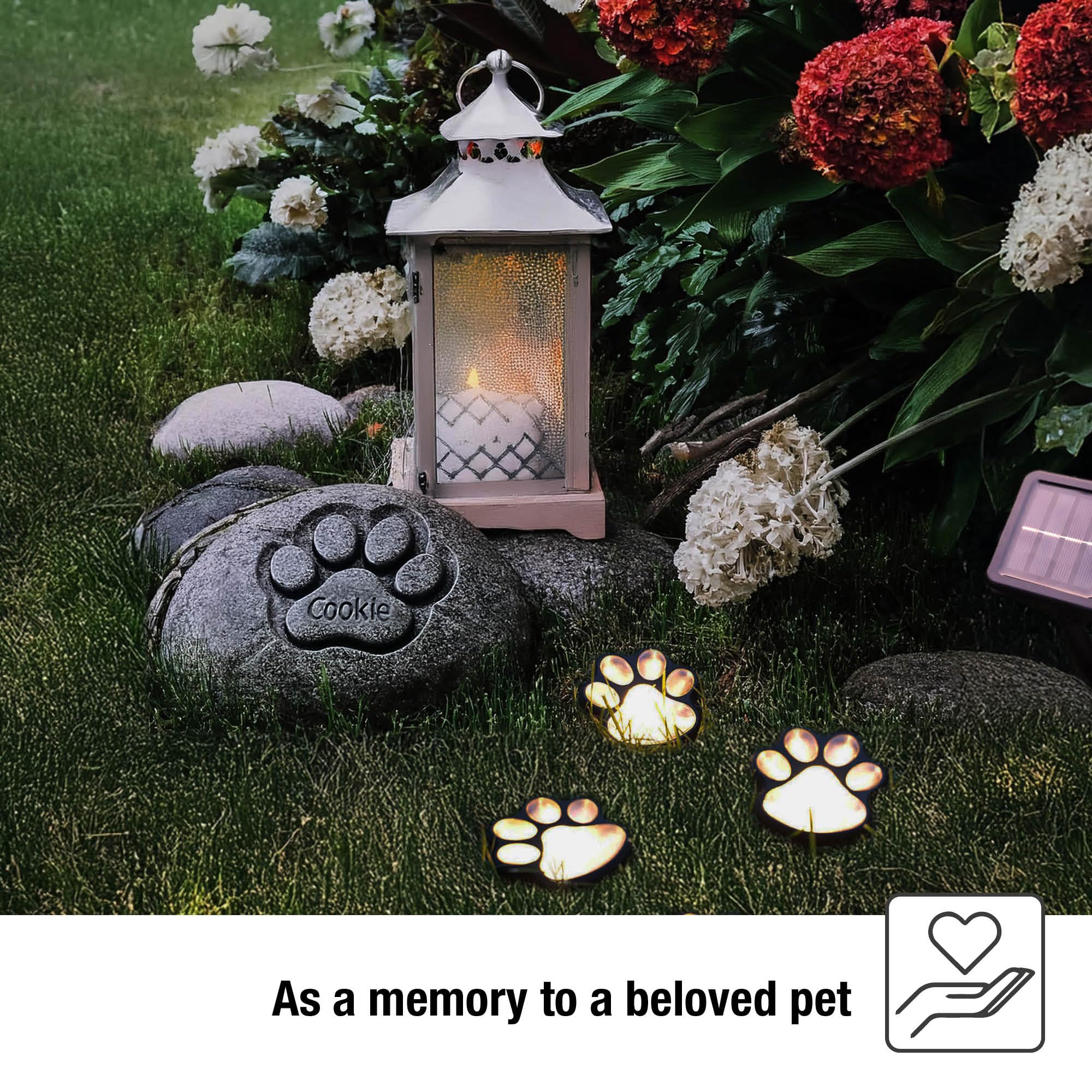 Ruiqas Solar 4- Poot Licht Tuin Grond Hond Kat Poot LED