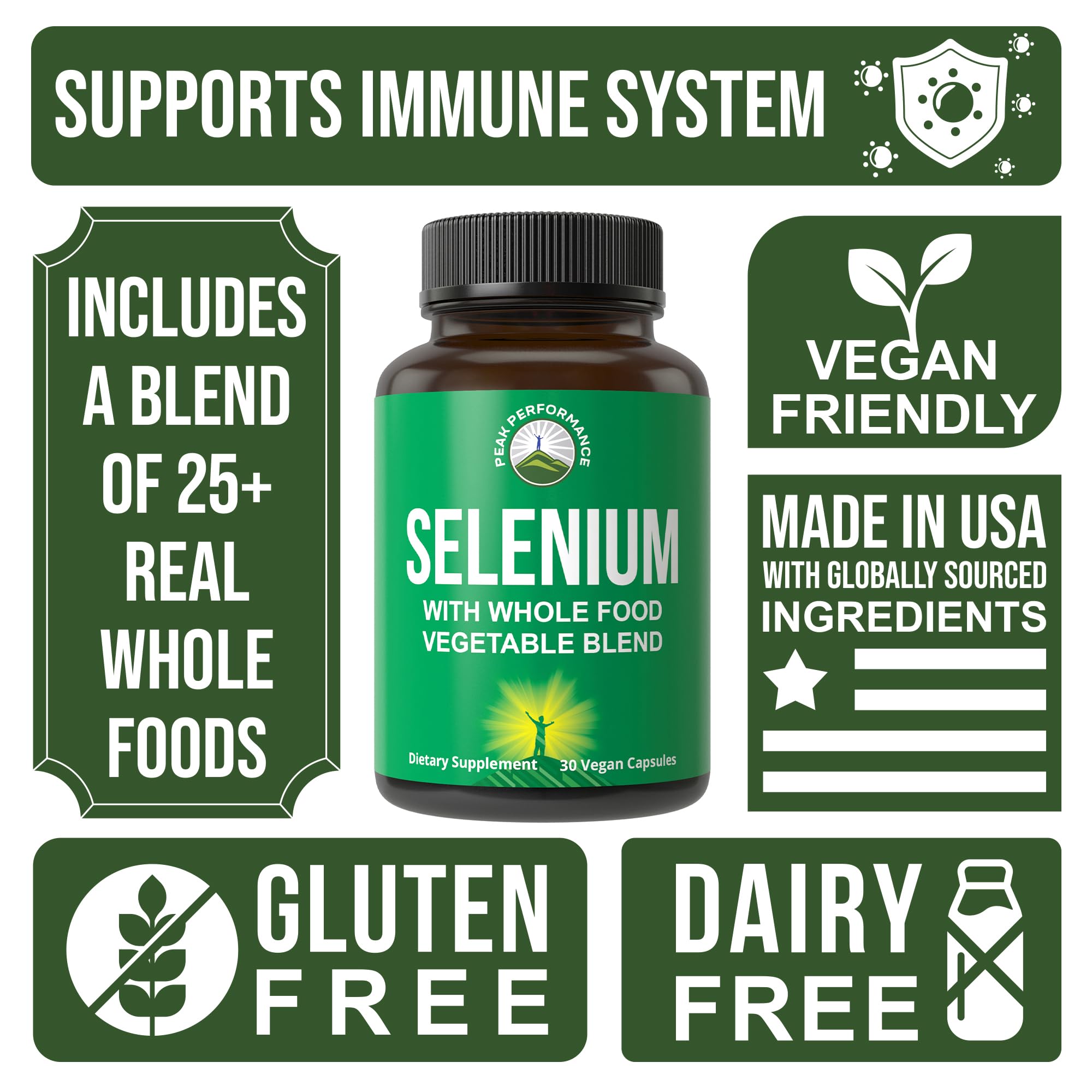 Selenium Supplement with Whole Food Blend of 25+ Vegetables and Fruits — Amazon image 3