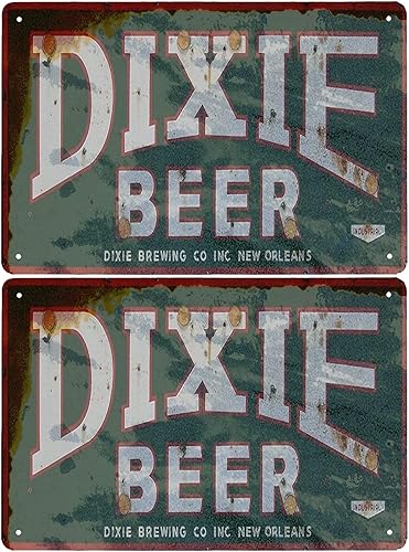 Miniatura 1 de J.DXHY Cartel de barra con texto en inglés "A Tin Beerge", 2 unidades, diseño vintage de cerveza Dixie, decoración de cueva, metal de cerveza de 8 x