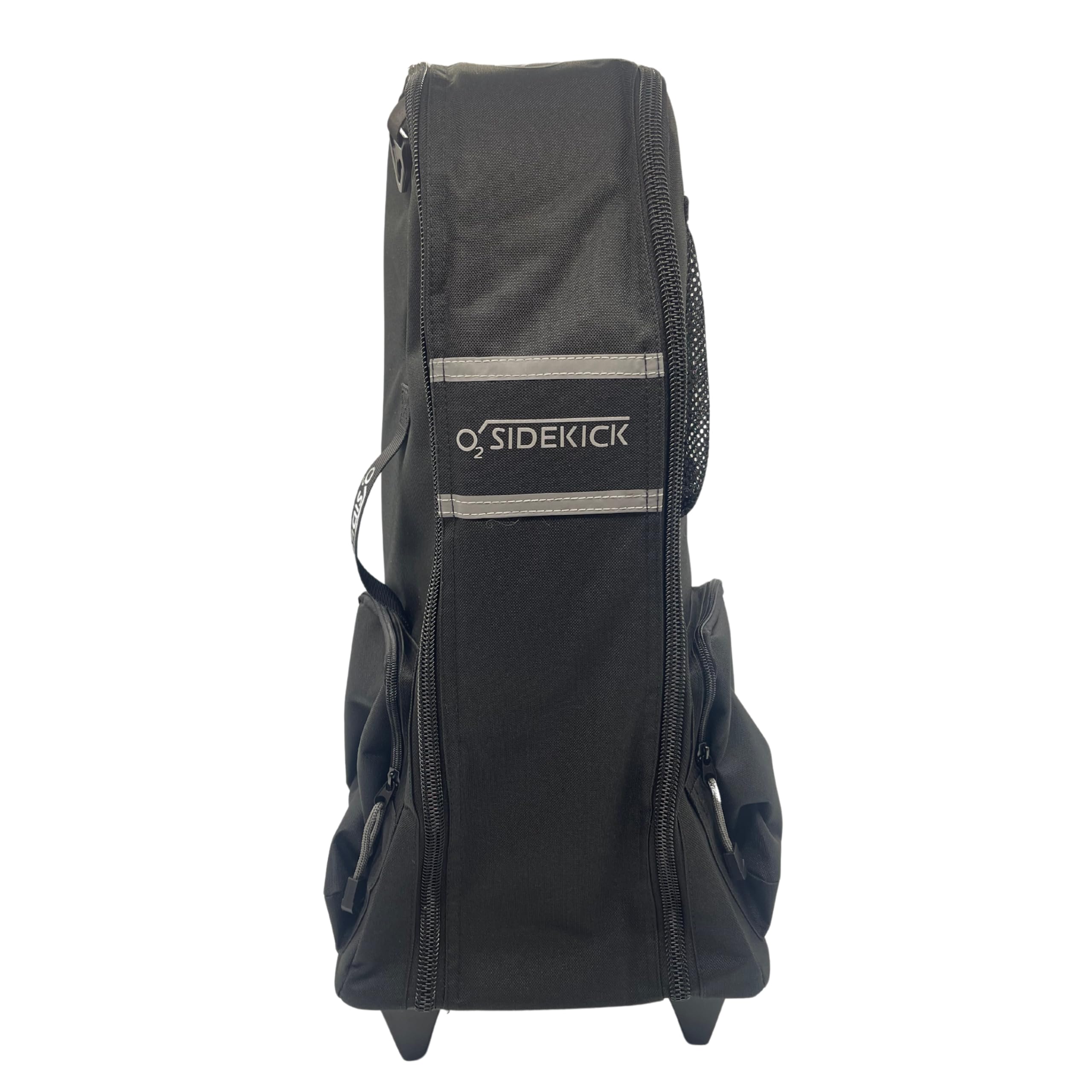 Sponsored Ad – Oxygen Cylinder Carrier and Case - Convertible Roller Bag/Backpack - Accommodates c/d Cylinders, Triple Back Padding, Reflective Silver Piping, with External Mesh Water Bottle Holde