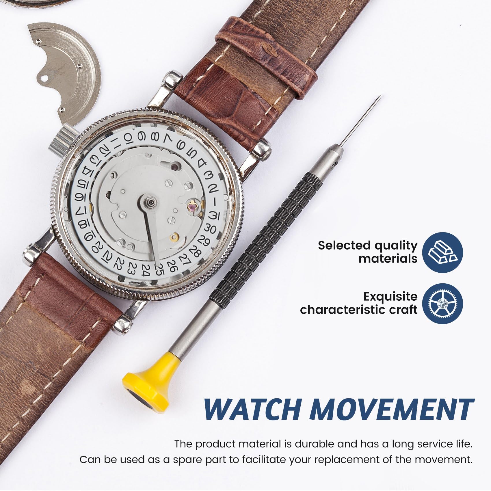 Osmond Mechanisches Automatik-Uhrwerk GMT mit vier Zeigern 2813, Stundenzeiger, kann unabhängig voneinander angepasst werden, Uhrenzubehör, Wie abgebildet.