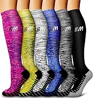 Vista 1 de 6 Pack Copper Compression Socks for Women and Men Circulation-Best Support for Medical, Running,Nursing,Athletic