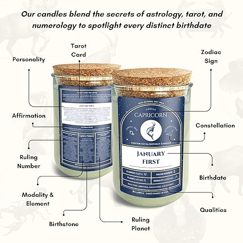 Miniatura 2 de Velas de fecha de nacimiento - Velas perfumadas de cumpleaños astrológicas personalizadas del zodiaco. Regalos de astrología. Cera de soja