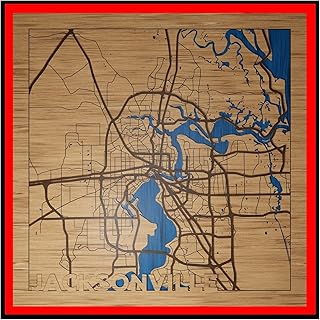 Jacksonville, Florida, Boho Wall Decor, 3d Wood Map - Handmade in America - JAX, FL Gift and Souvenir Maps