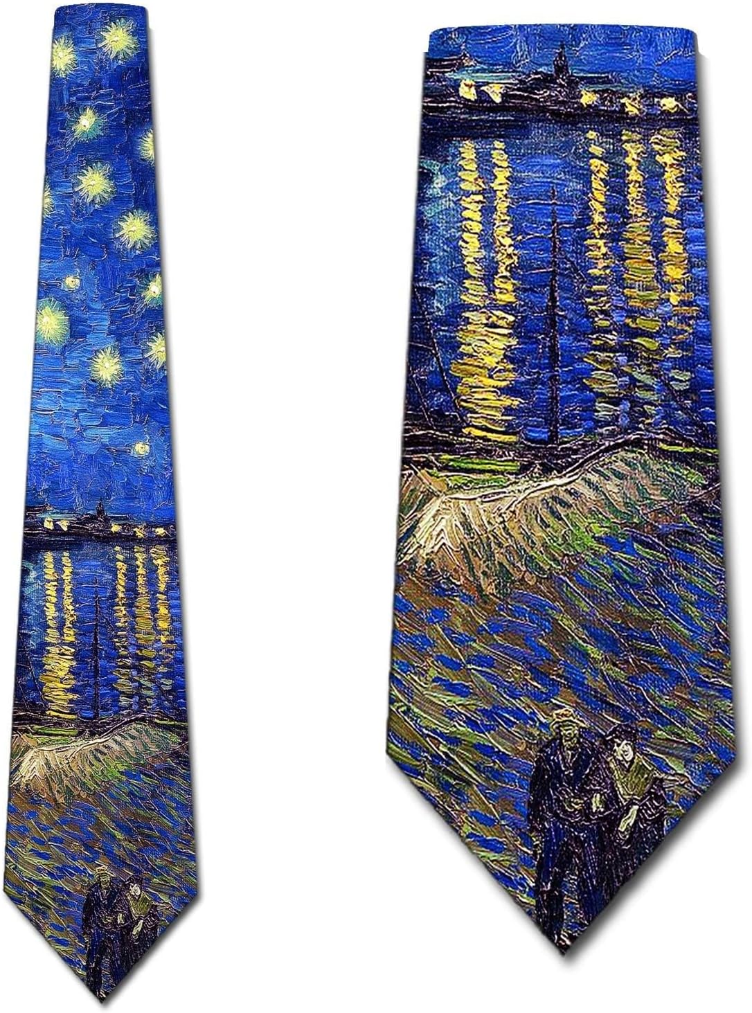 Three Rooker Art Ties Men's Van Gogh Rhone Painting Necktie