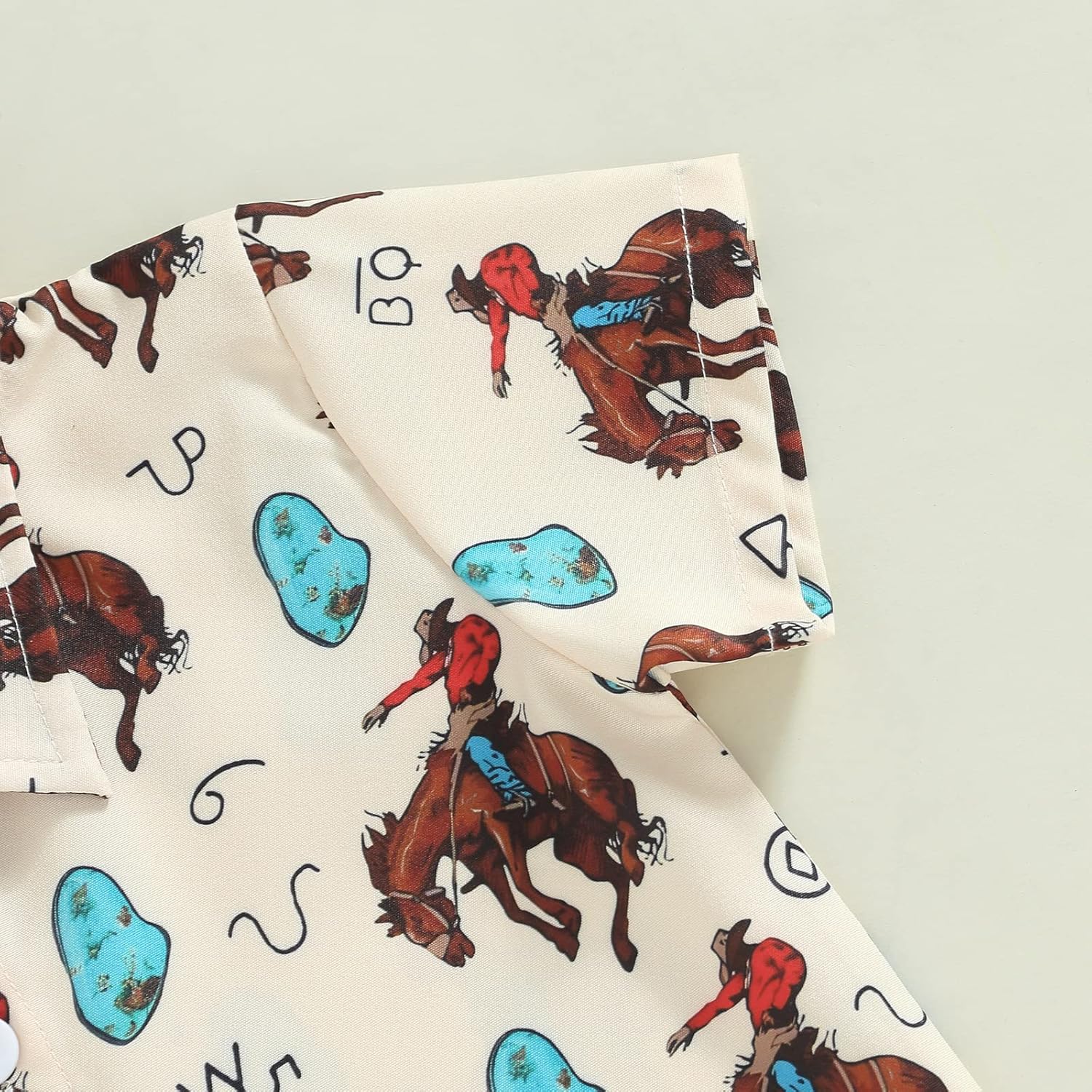 fhutpw Baby Toddler Boy Outfits 2T 3T 4T 5T Clothes Summer Kids Pattern Short Sleeve Button Down Shirt & Shorts Set - Image 5