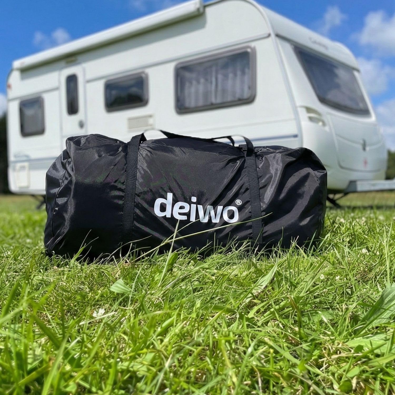 Seitenzelt 260x250cm Camping Luft Vorzelt für Wohnwagen, Wohnmobil inkl. Pumpe (260x250cm)