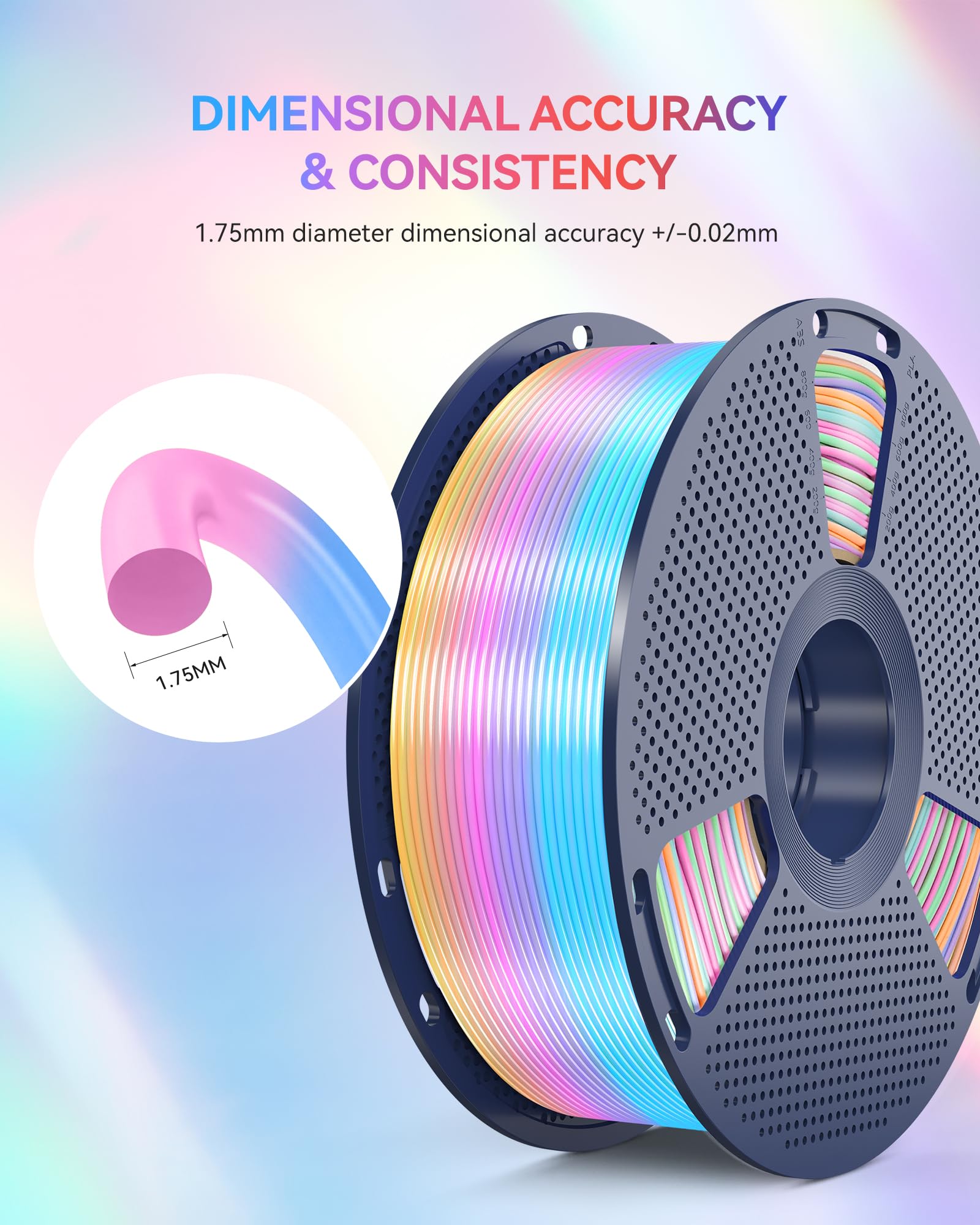 SUNLU Silk Rainbow PLA Filament - Color Changing 3D Printing -6 SUNLU Silk Rainbow PLA Filament - Color Changing 3D Printing -6
