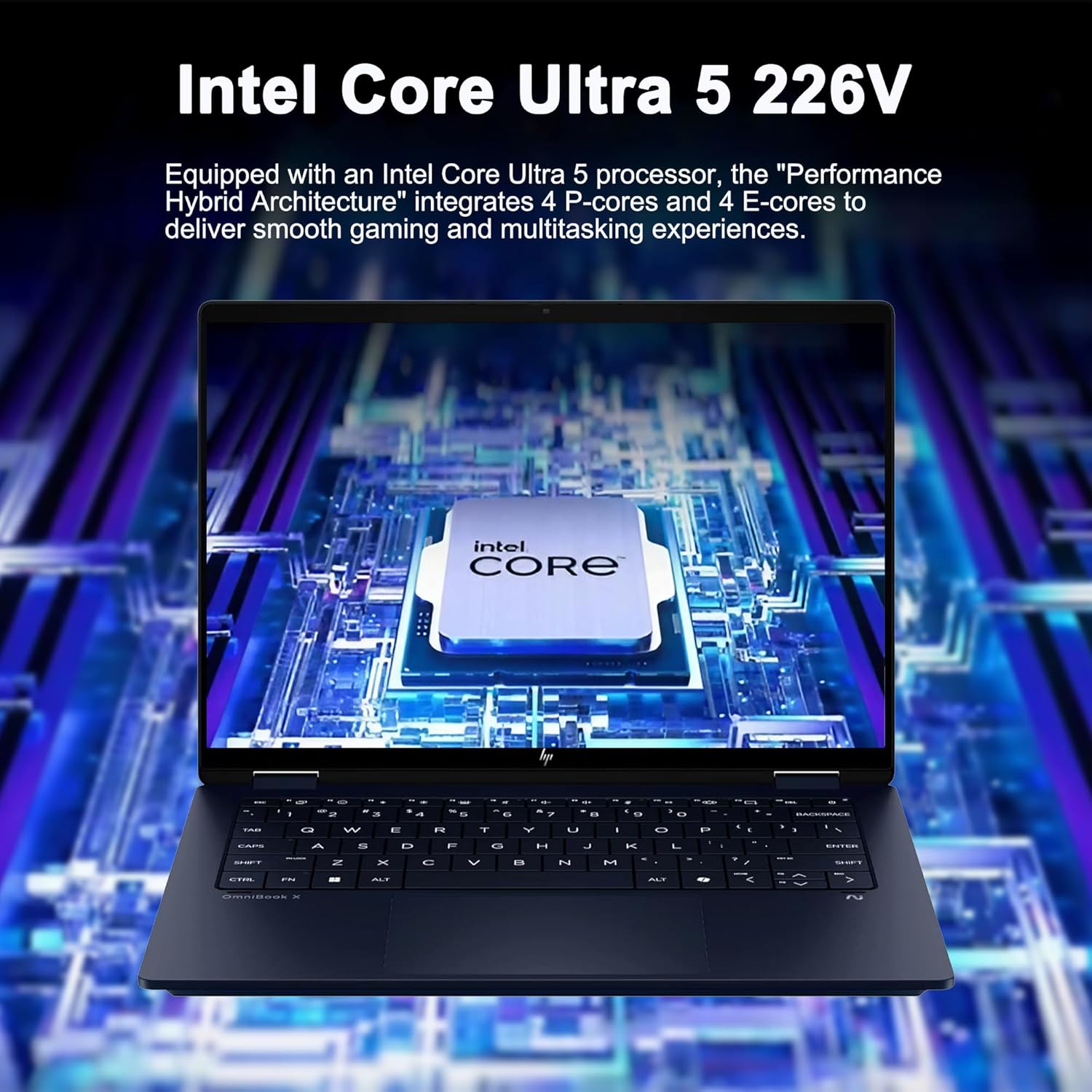 HP OmniBook X Flip 2-in-1 Laptop 14" WUXGA IPS Touch (400nits) Intel 8-core Ultra 5 226V (Up to 40 Tops) 16GB RAM 512GB SSD for Creator Designer Business Professional Win11 ICP Hub/Copilot+ AI PC