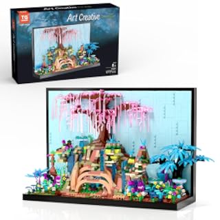 Juego de construcción de árbol de la vida con microladrillos, modelo creativo del mundo de la naturaleza, arte de pared 3D, decoración de oficina en casa o exhibición de mesa, juego de exhibición | 3D Wall Art Home Office Decoration or Table Display, Collectible Display Set, Ideas Gift for Adults,Teens Ages 8+ Kids