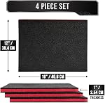 Mousse de Boîte à Outils Précision Définie - Inserts Protecteurs pour Étuis, Mousse à Outils en Polyéthylène pour Étuis, Insert Rembourré pour Boîtes à Outils - 16" (40,6 cm) Noir/Rouge (4 pièces)