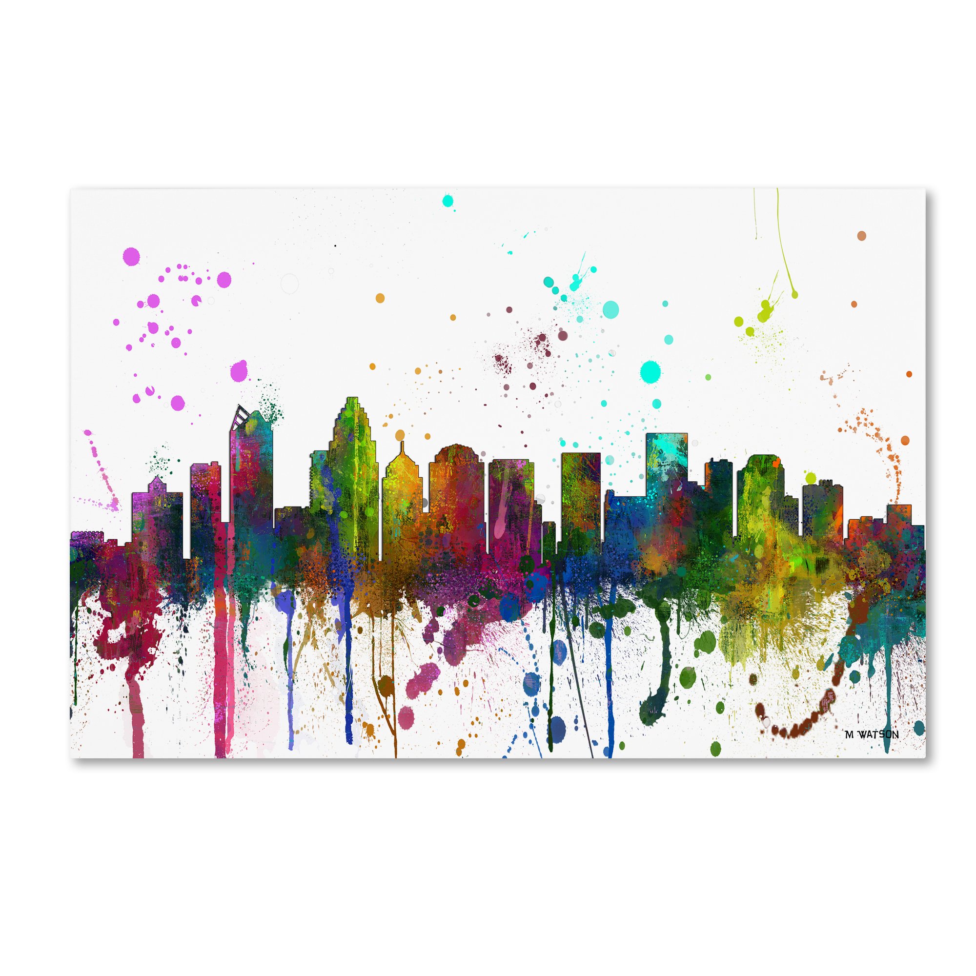 Trademark Fine Art Charlotte NC Skyline Mclr-1 by Marlene Watson 22x32-Inch