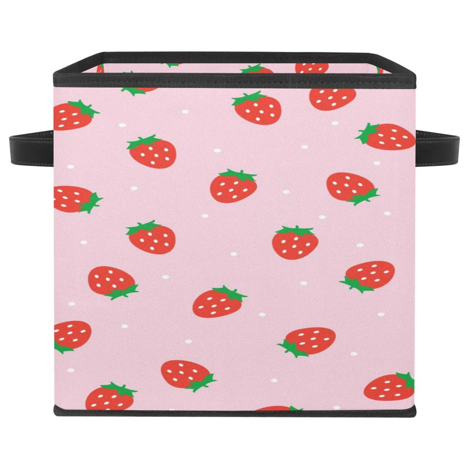 Cube de rangement pliable fraise pour ranger les jouets facilement
