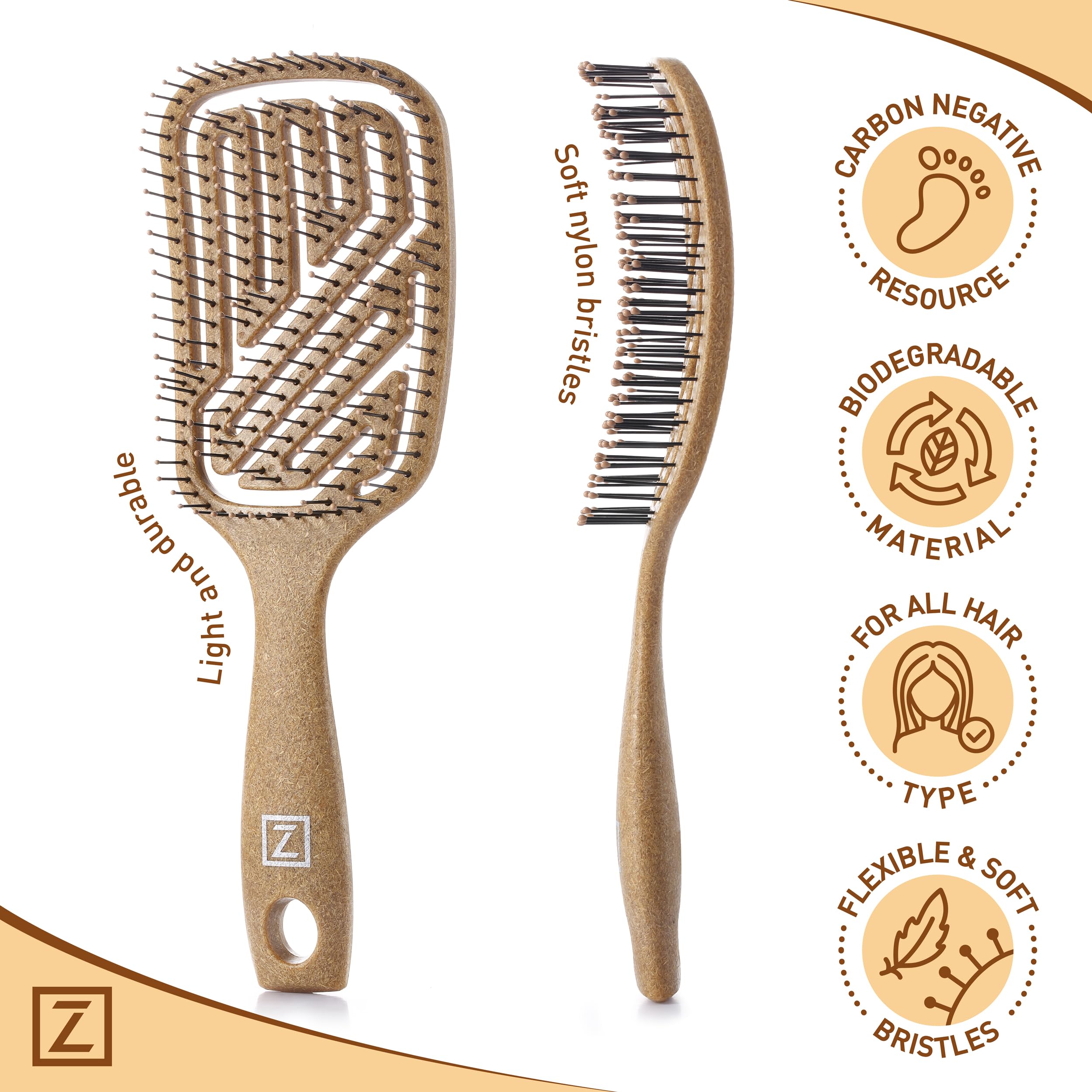 Cepillo de pelo natural flexible, diseño ventilado que acorta el tiempo de teñido