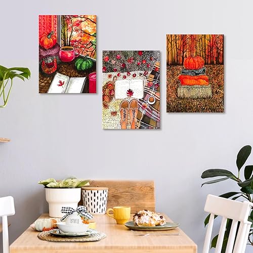 Miniatura 6 de Ohok 3 paneles de impresiones modernas de 12 x 16 pulgadas, pinturas fotográficas, impresiones sobre lienzo, arte de pared para decoración de