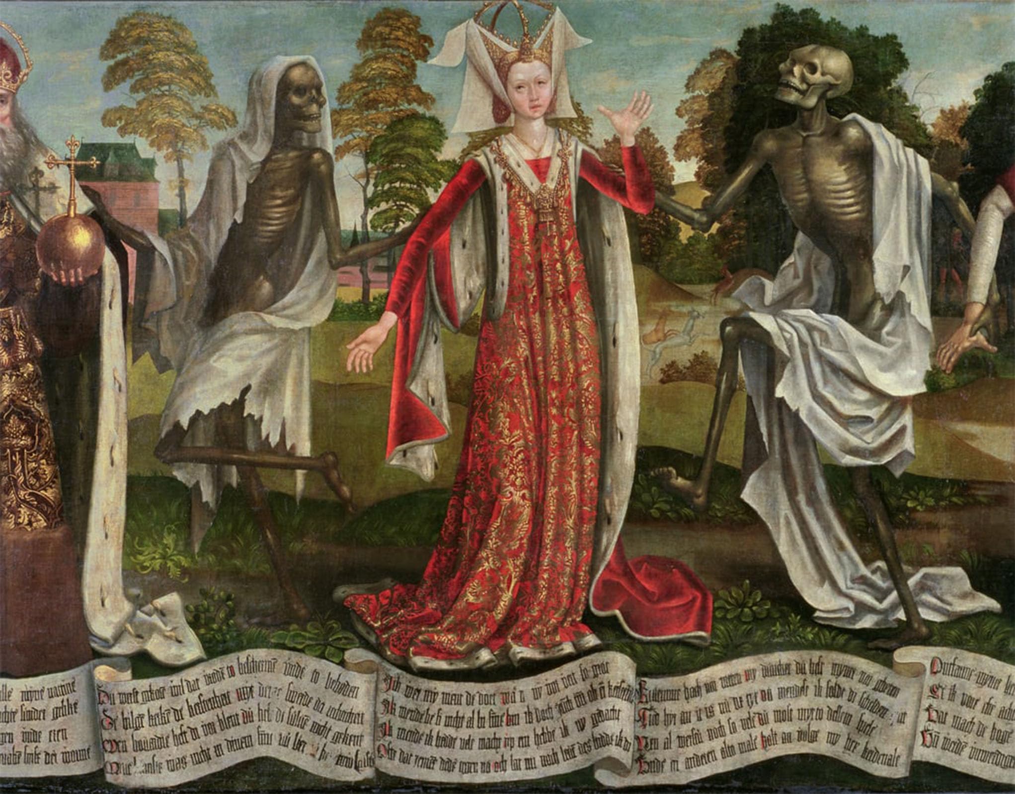 SERENDIPITP Abstract Painting Mural Print Picture Wall Decor Painting Danse Macabre Empress by Bernt Notke Vintage Wall Artwork for Home Decor 60x90cm