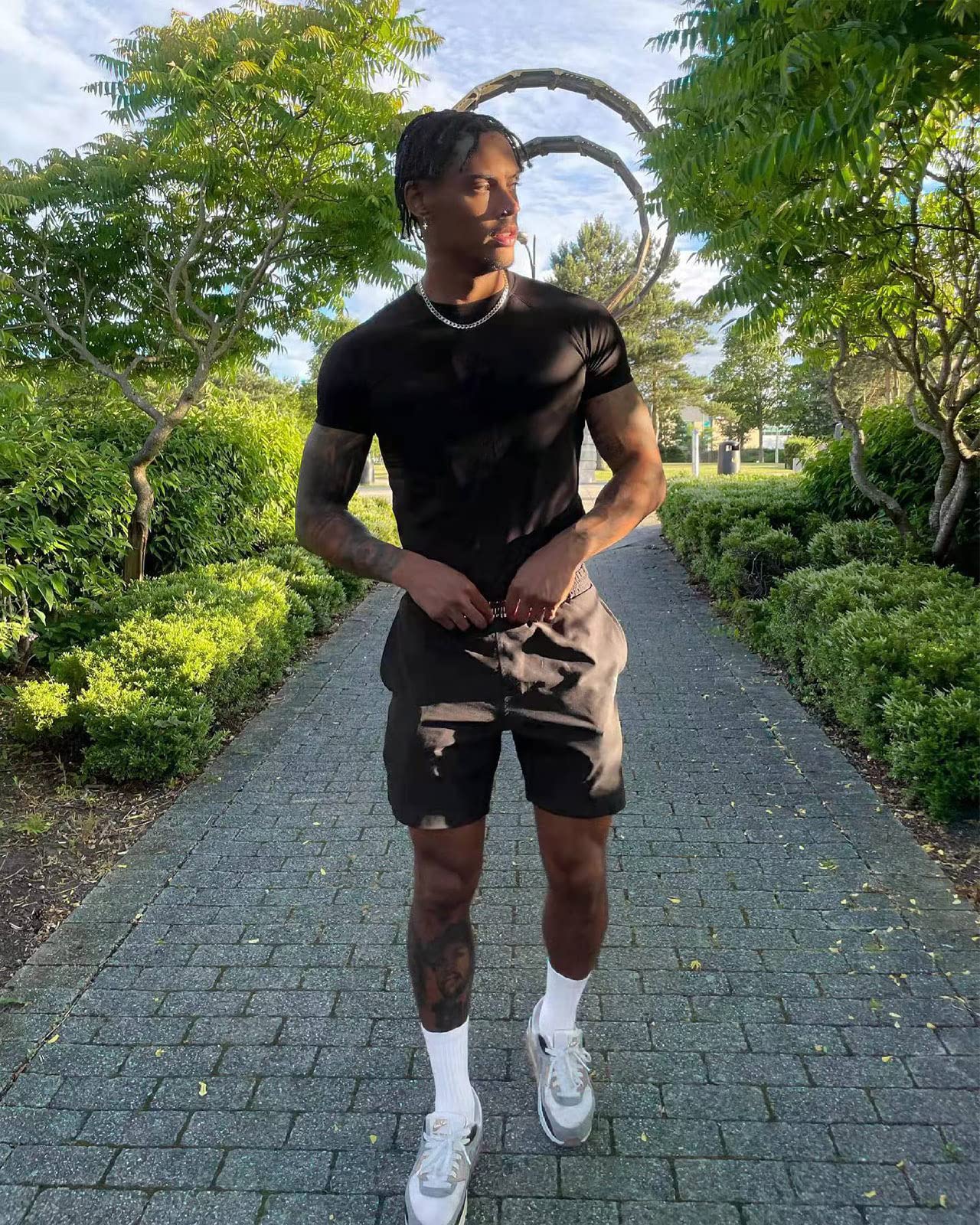 CANGHPGIN Confezione da 2 pantaloncini sportivi da uomo da allenamento da 17,8 cm cucitura interna ad asciugatura rapida pantaloncini da trekking da uomo leggeri sportivi da palestra pantaloncini da