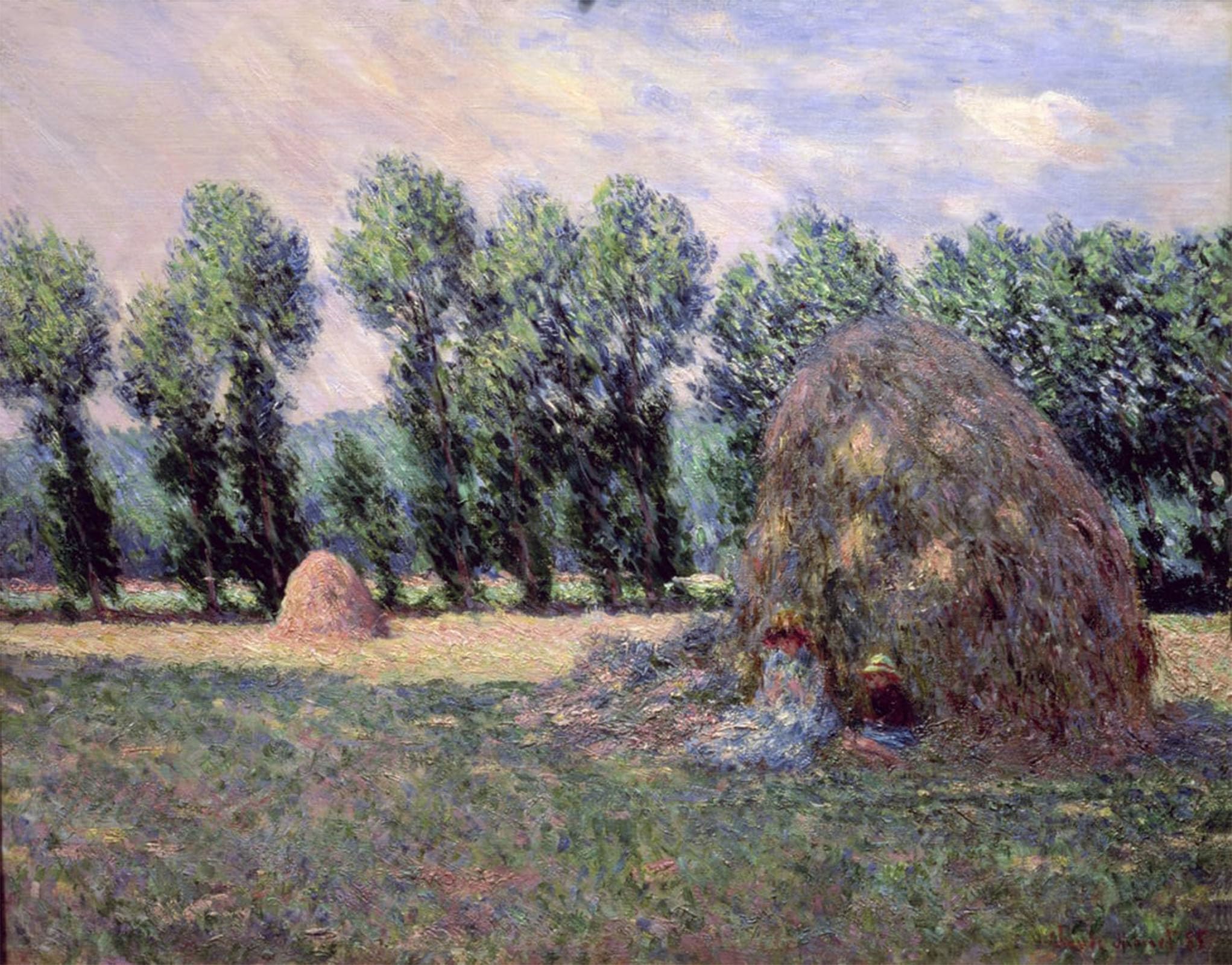 SERENDIPITP Abstract Painting Mural Print Picture Wall Decor Painting Haystacks by Claude Monet Vintage Wall Artwork for Home Decor 60x90cm