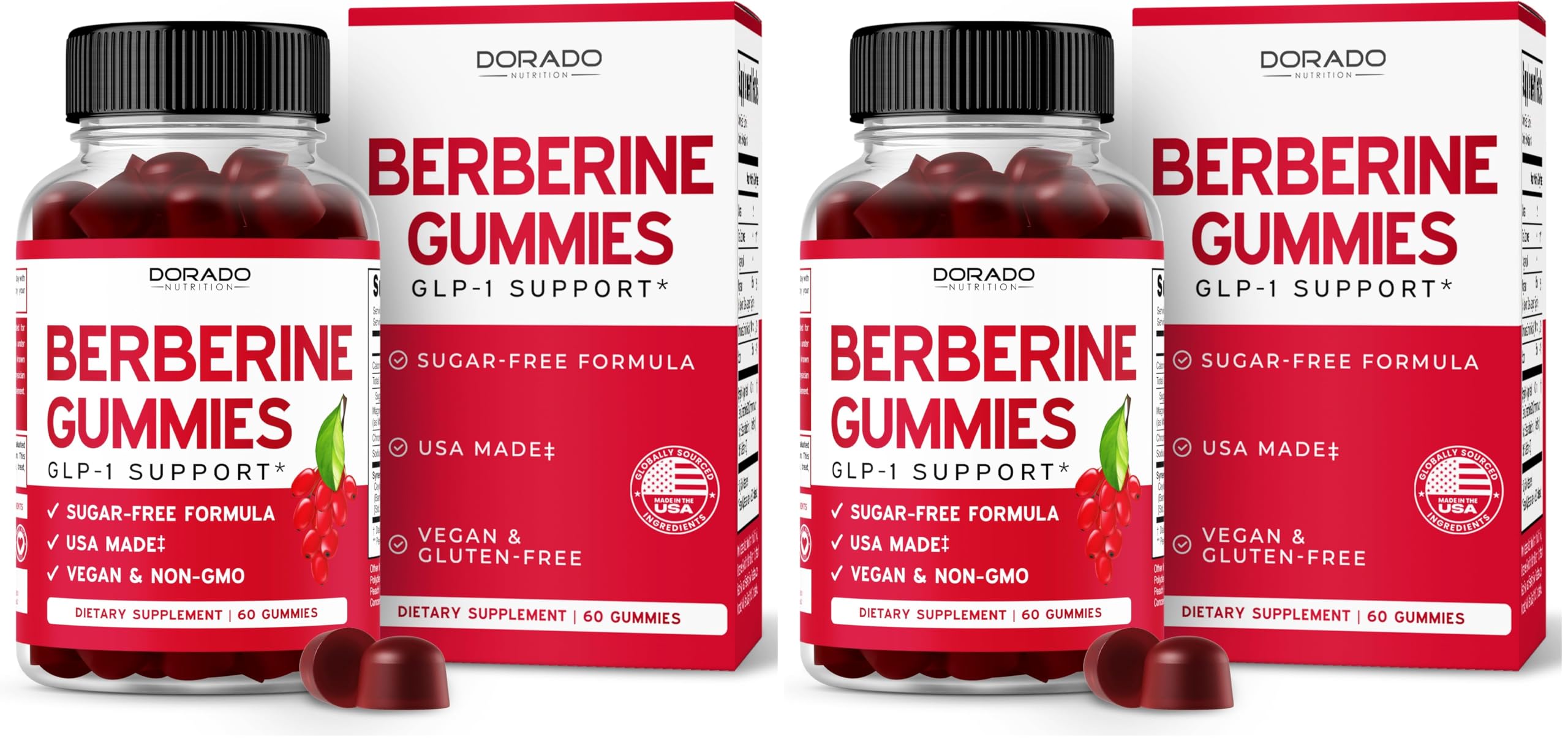 Berberine Gummies with Ceylon Cinnamon (1,200mg) Premium Sugar-Free Berberine Ceylon Cinnamon Supplement for Adults - Third-Party Tested, Non-GMO & Made in USA - 60 Count Chewable Gummies (Pack of 2) 60 Count (Pack of 2)