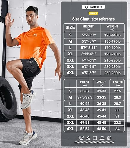 Miniatura 6 de NORTHYARD Camisetas de protección solar UPF 50+ para hombre, protección solar SPF UV, secado rápido, camisetas de manga corta para pesca atlética